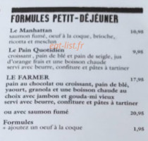 Le Pain Quotidien Vieux Lille menu