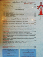 La Crêperie menu