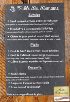 Domaine De L'adoux menu