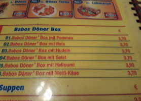 Babos Donerpoint menu