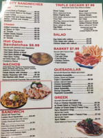 Columbia Diner menu