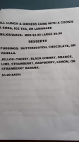 Bridge Creek Cafe menu