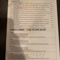 Panang Thai menu