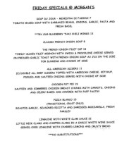 Morgan's Publick House menu