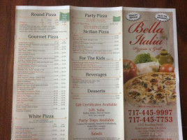 Bella Italia menu