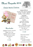 Chalet Santa Cristina menu