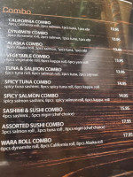 Sushi Wara menu