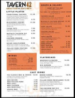 Tavern 42 menu