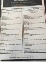 Cottage Inn menu