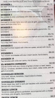 Gonzalez Mexican menu