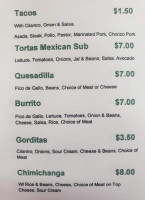 Dos Hermanas Burgers Mexican Food menu