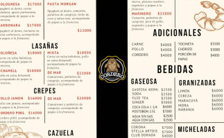 Cordero menu