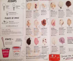 Jeni's Ice Creams menu