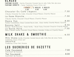 Mon Amie Suzette menu