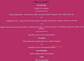 Le Villageois menu