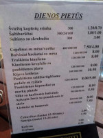 Kavinė Provincija menu