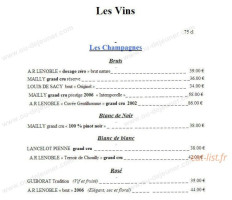 L'art des Mets menu