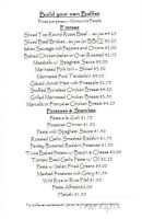 Cordials menu