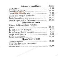 Du Chemin Des Dames menu