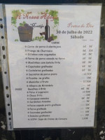 A Nossa Adega menu