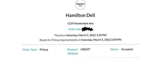 Hamilton Deli food