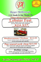 Dean Anthony's menu