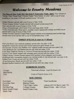 Country Meadows menu