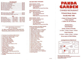 Panda Garden Chinese menu