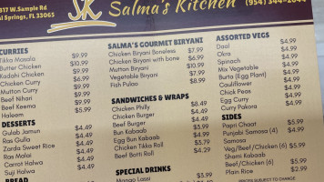 Salma's Kitchen menu