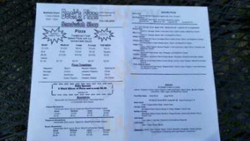 Beck's Pizza And Sandwich Shop menu