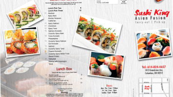 Sushi King Asian Fusion menu