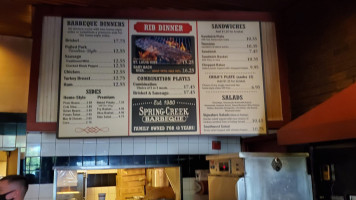 Spring Creek Barbeque menu