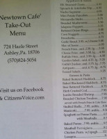 Newtown Cafe menu