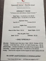 West 2 East Coast Burrito Co. menu