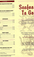 Wings Seafood To Go menu