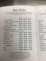 Thad's Place menu