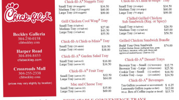 Chick-fil-a menu