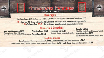 Corner House Pub And Grill menu