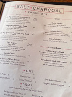 Salt + Charcoal menu