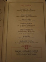 Cherry Circle Yacht Club menu