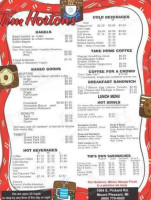 Tim Hortons menu