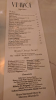 Vintage Wine Eats menu