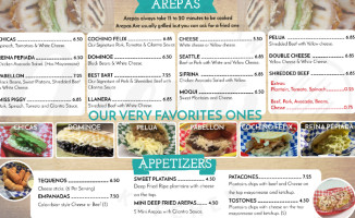 Arepa Venezuelan Kitchen menu