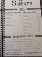 West Sakura Teriyaki menu