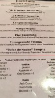 Estrella Negra menu