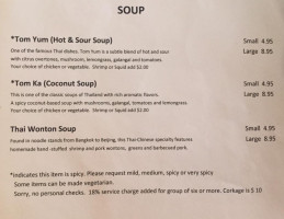 Khao Soy Thai menu