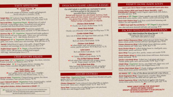 Lusy's Mediterranean menu