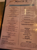 Mack's Great American Grill menu