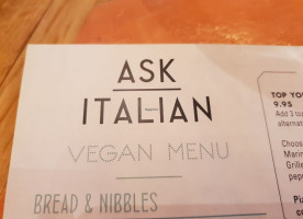 Ask Italian menu