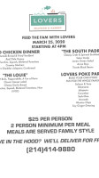 Lovers Seafood And Market menu